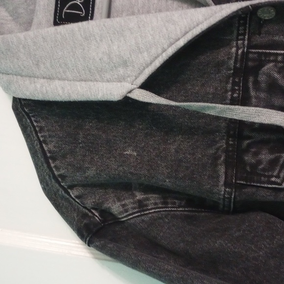 Detre No.2 Black Stone Washed Denim Sweatshirt Jacket - Picture 6 of 13